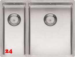 {LAGER} REGINOX Kchensple New York 18x40/34x40 (L) Comfort Becken rechts Einbausple 3 in 1 mit Flachrand Siebkorb als Stopfenventil