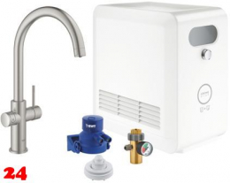 GROHE Blue Professional C-Auslauf SET Spltisch-Einhebelmischer mit Filterfunktion und Khlung (31323DC2)