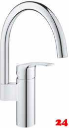 GROHE Kchenarmatur Eurosmart Einhebelmischer Chrom mit Festauslauf (33202003)