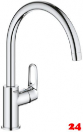 GROHE Kchenarmatur BauFlow Einhebelmischer Chrom mit Festauslauf (31538001)