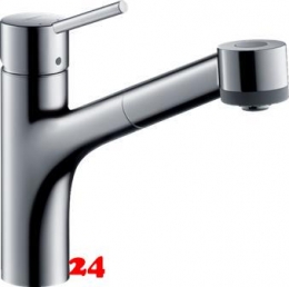 HANSGROHE Kchenarmatur Talis M52 Chrom Einhebelmischer 170 mit Ausziehbrause, 2jet 2-Strahlbrause 170 schwenkbarer Auslauf (32841000)