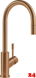 Villeroy & Boch Kchenarmatur Umbrella Flex Einhebelmischer Bronzefarben PVD mit Zugauslauf